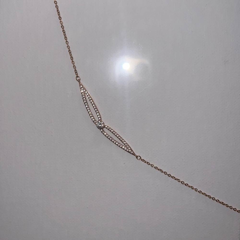 Gold Faux Diamond and Rhinestone Necklace